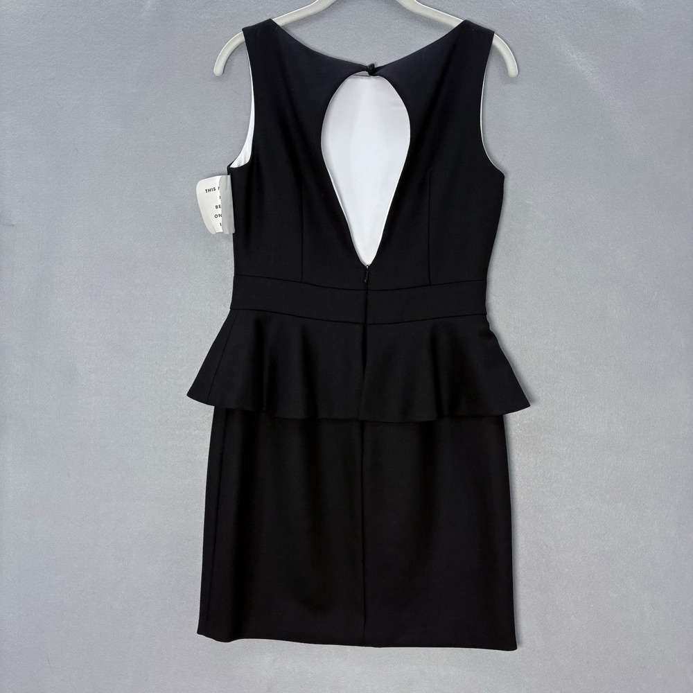 Alice + Olivia Sleeveless Peplum Dress Small Black Wool Lined Wedding Party NWT - Picture 5 of 15